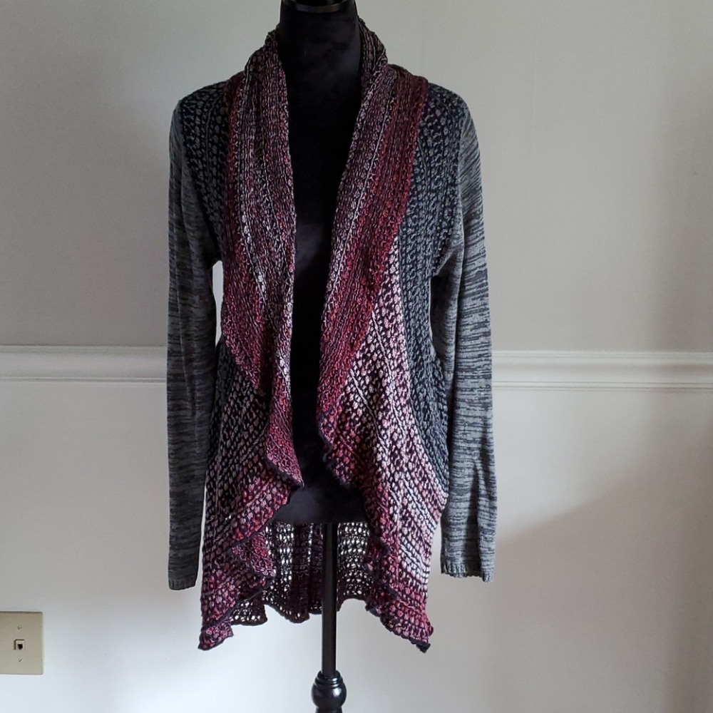 Multi colored crocheted cardigan